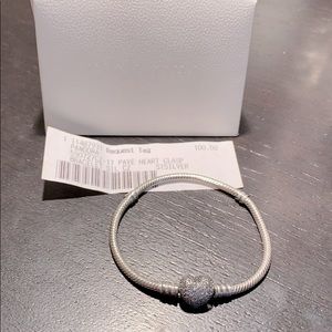 Pandora Pave Heart Clasp Bracelet